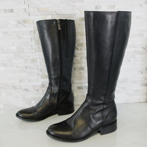 Duo Boots Shoes - Duo Boots Womens Leather Size 36 Black Knee High Tall Wide Calf Riding Rodeo 6